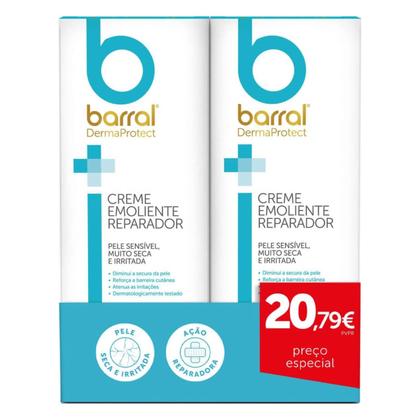 Barral DermaProtect Pack Creme Emoliente Reparador 200mL X2 
