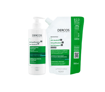 Dercos Technique Champô Anticaspa Cabelo Oleoso 400mL + Recarga 500mL