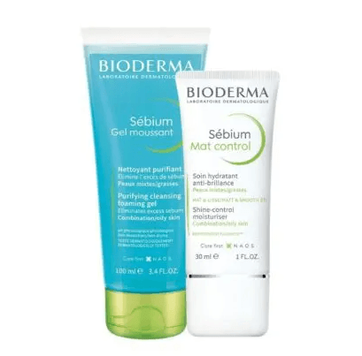 Bioderma Sébium Creme Mat Control 30mL + Gel Moussant 100mL
