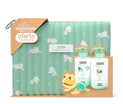ISDIN Baby Naturals Gel-Champô 400 mL + Loção Corporal 400 mL - Oferta Necessaire + Tartaruga