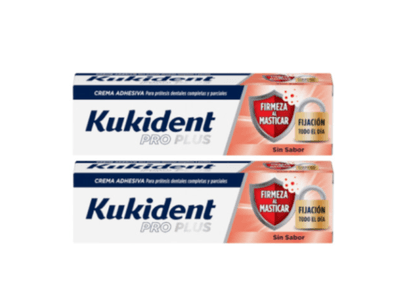 Kukident Pro Plus Firmeza Mastigar s/Sabor - 40g (Pack Duplo)