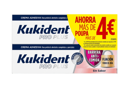 Kukident Pro Plus Barreira Anti-Comida s/ Sabor - 40g (Pack Duplo)