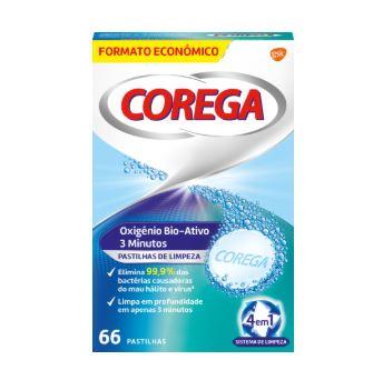 Corega Bio Activo Pastilhas Prótese 66 Unidades