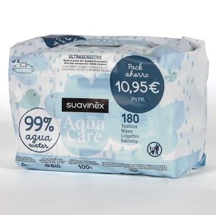 Suavinex Aqua Care Toalhitas Húmidas 180 Toalhitas (Pack de 3 x 60 Unidades)