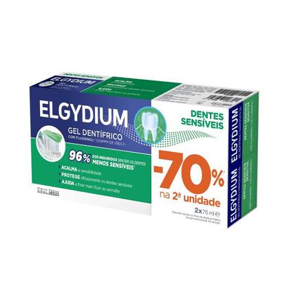 Elgydium Dentes Sensíveis Gel Dentífrico 75 mL X2
