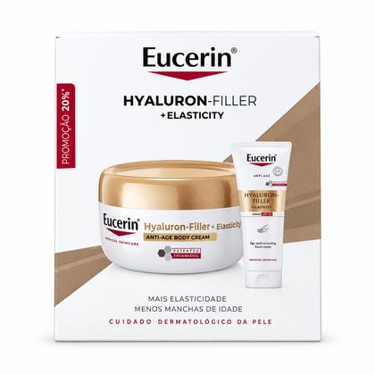 Coffret Eucerin Hyaluron-Filler + Elasticity Creme de Corpo 200 mL + Eucerin Hyaluron-Filler Elasticity Creme de Mãos FPS30+ 75 mL